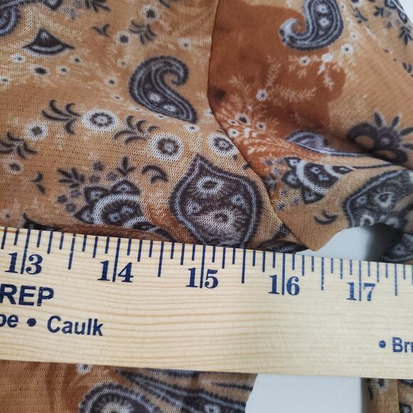 Weston Wear Top Medium Tan Floral Boho Y2K Fairy Retro 70s - Picture 9 of 12